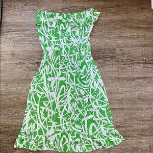 Lilly Pulitzer Strapless cotton ruffle dress